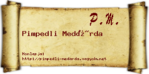 Pimpedli Medárda névjegykártya